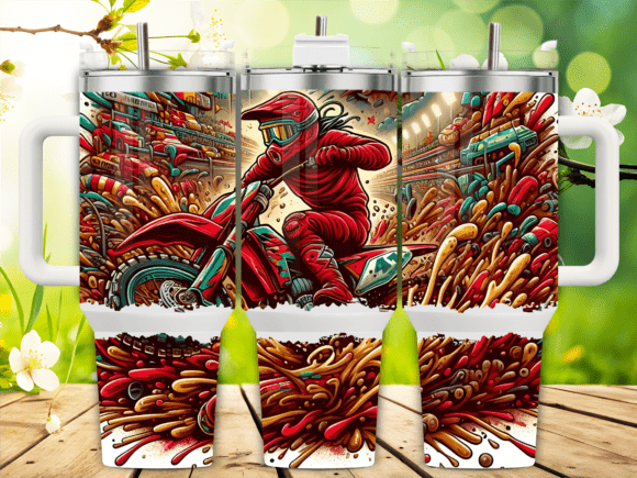 Action Motocross Rider 40oz Tumbler
