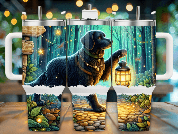 Black Lab Forest Lantern 40oz Tumbler