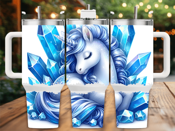 Blue Crystal Unicorn Tumbler Wrap