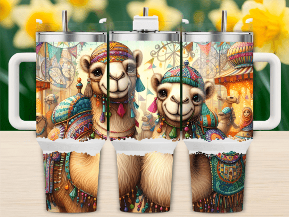 Boho Camel Couple 40oz Tumbler Wrap