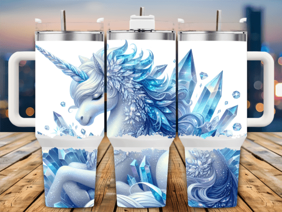 Crystal Unicorn Blue Ice 40oz Tumbler