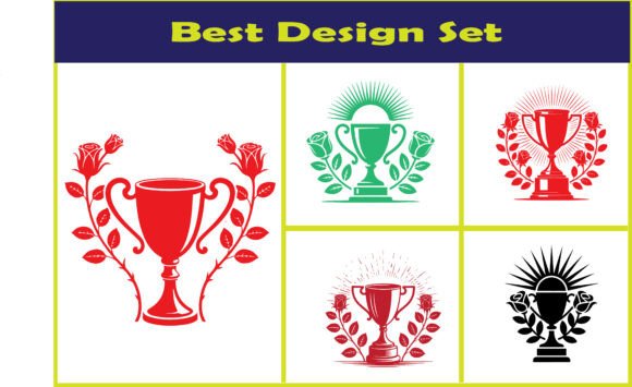 Floral Trophy Cup Award SVG Bundle