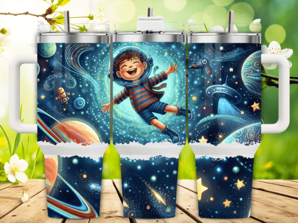 Happy Boy Space Galaxy 40oz Tumbler Wrap