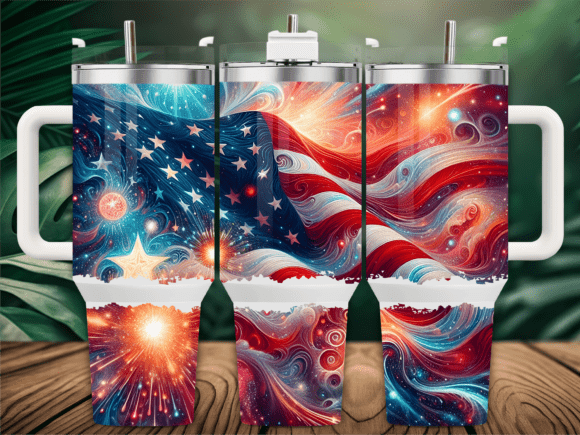 Patriotic Fireworks Flag 40oz Tumbler