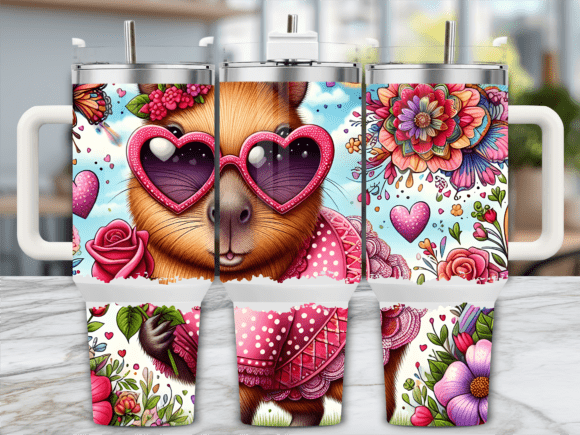 Valentine Capybara Love 40oz Tumbler W