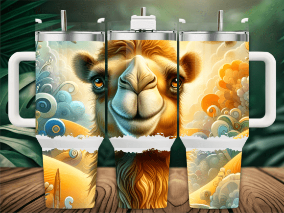 Whimsical Camel Clouds 40oz Tumbler Wrap